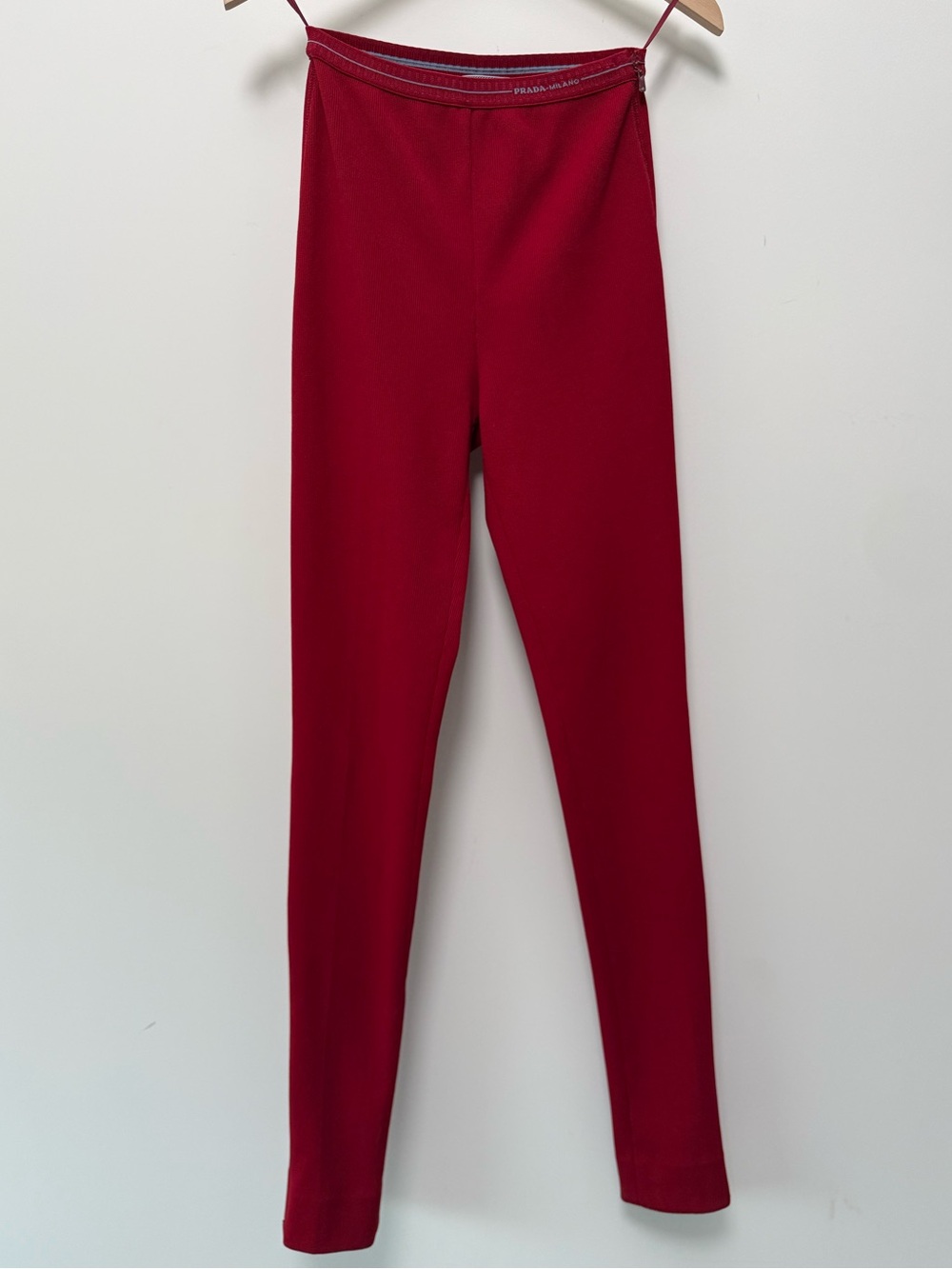 Prada Milano knit trousers red archive